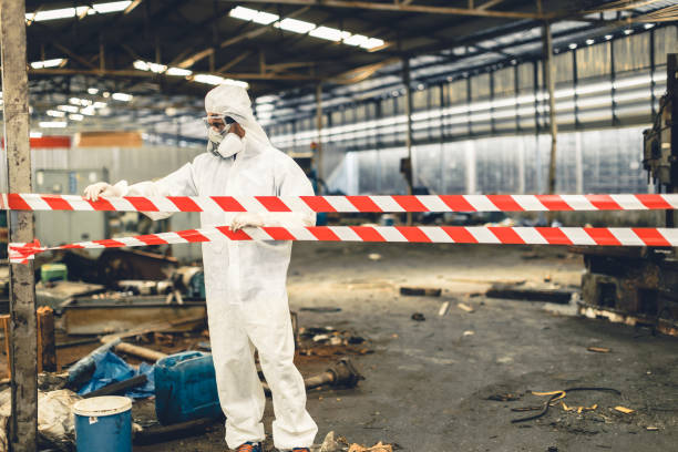 Professional Biohazard Cleanup technician working in Indiantown, FL